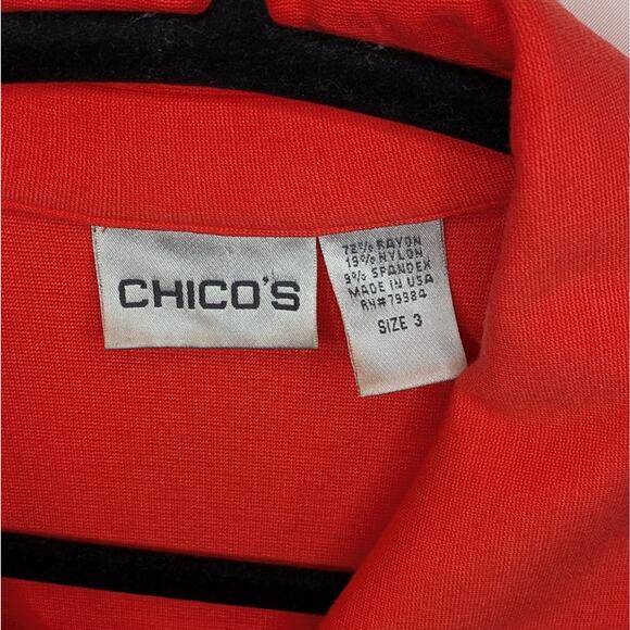 Chicos Women Red Knitt Button down blazer with pockets Size 3 - Picture 3 of 6